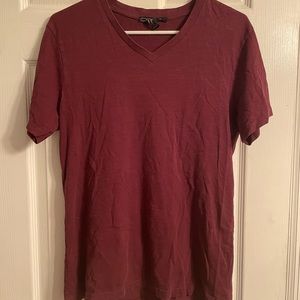 21Men - Men’s XS Maroon V Neck T-Shirt